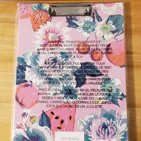 Vera Bradley Rosy Garden Picnic Clipboard Folio & Notepad - Picture 4 of 4